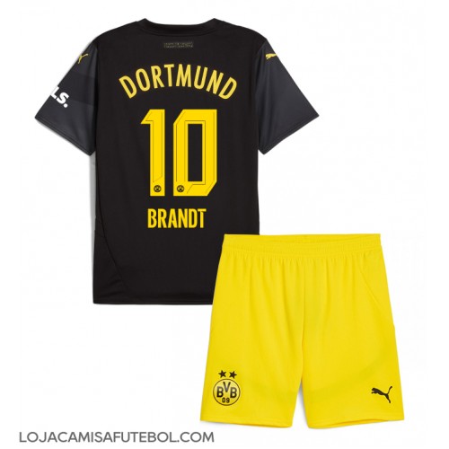 Camisa de Futebol Borussia Dortmund Julian Brandt #10 Equipamento Secundário Infantil 2024-25 Manga Curta (+ Calças curtas)